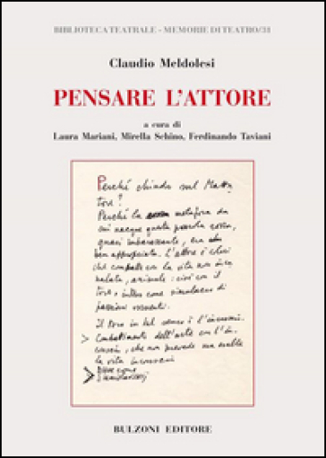 Pensare l'attore - Claudio Meldolesi