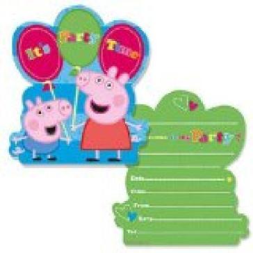 Peppa Pig - Set 6 Biglietti Inviti