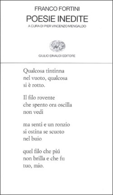 Poesie inedite - Franco Fortini