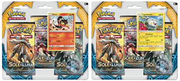 Pokemon Sole Luna 3 buste blister+moneta