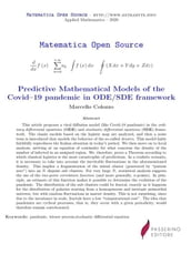 Predictive Mathematical Models of the Covid19 pandemic in ODE/SDE framework