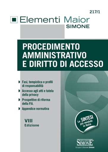 Procedimento amministrativo e Diritto di accesso - Redazioni Edizioni Simone