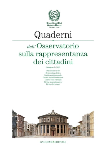 Quaderni dell'Osservatorio sulla rappresentanza dei cittadini n. 7/2010 - AA.VV. Artisti Vari