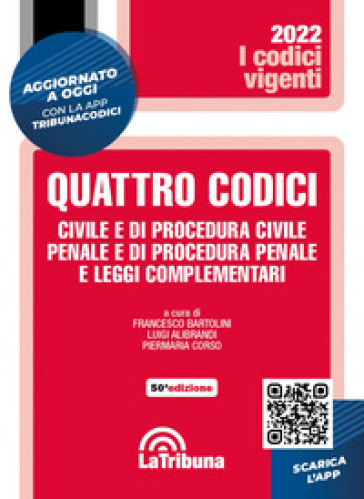 Quattro codici. Civile e di procedura civile, penale e di procedura penale