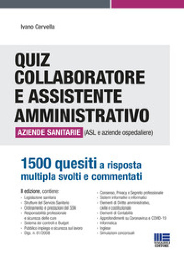 Quiz collaboratore e assistente amministrativo aziende sanitarie (ASL e aziende ospedaliere) - Ivano Cervella