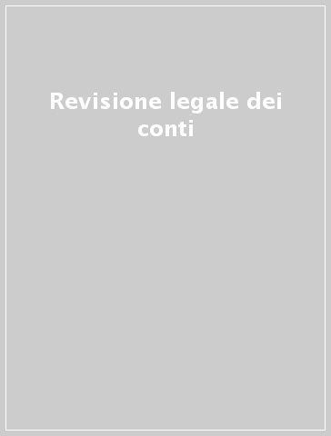 Revisione legale dei conti