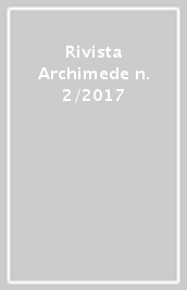 Rivista Archimede n. 2/2017