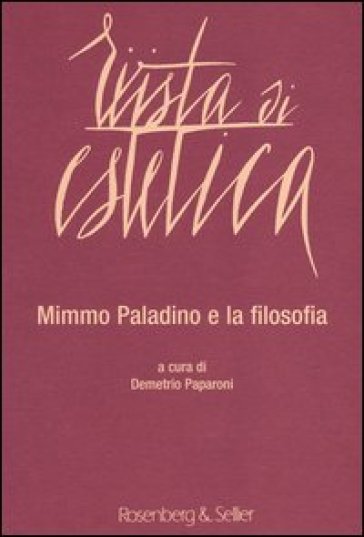 Rivista di estetica. 55.Mimmo Paladino e la filosofia