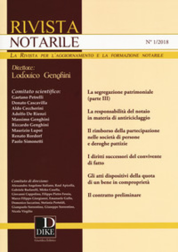 Rivista notarile (2018). 1.