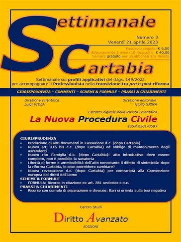 SETTIMANALE CARTABIA n. 3 - Venerdì 21.4.2023 - Giulio Spina - Luigi Viola