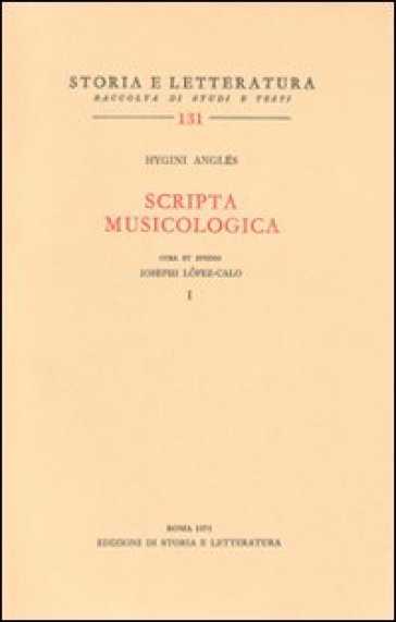 Scripta musicologica - Igino Anglés