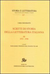 Scritti di storia della letteratura italiana. Vol. 3: 1972-1998