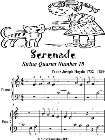 Serenade String Quartet Number 18 Beginner Piano Sheet Music - Franz Joseph Haydn