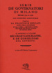 Serie de  governatori di Milano dall anno 1535 al 1776 con istoriche annotazioni