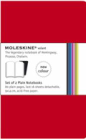 Set 2 taccuini Volant Moleskine a pagine bianche. Copertina rossa. Formato Pocket