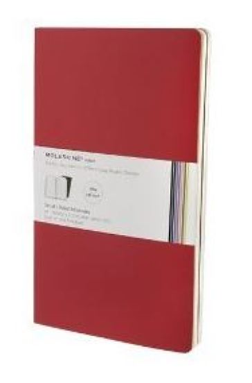 Set 2 taccuini Volant Moleskine a righe. Colore rosso. Formato Large - Taccuini a righe