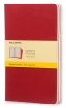 Set 3 Quaderni Cahier Journal a quadretti - Large - Copertina Rossa