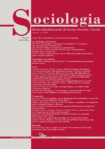 Sociologia n.1/2018 - Alessandra Massa - Andrea Bixio - Andrea Spreafico - Armando Saponaro - Daniela Sideri - Donatella Padua - Emiliano Bevilacqua - Erica Antonini - Ferdinando Spina - Francesco Petricone - Francesco Tibursi - Gemma Marotta - Giovanna Gianturco - Giuseppe Anzera - Giuseppe Giordan - Berzano Luigi - Marica Spalletta - Martino Doni - Nicola Ferrigni - Olga Breskaya - Ozgen Kolasin - Paolo De Nardis - Patrizia Laurano - Pierluca Massaro - Stefano Tomelleri - Tito Marci - Vincenzo Rapone