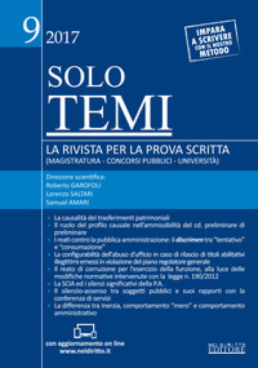 Solo temi. La rivista per la prova scritta (magistratura-concorsi pubblici-università) (2017). Con Contenuto digitale per accesso on line. 9: Ottobre