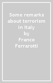 Some remarks about terrorism in Italy