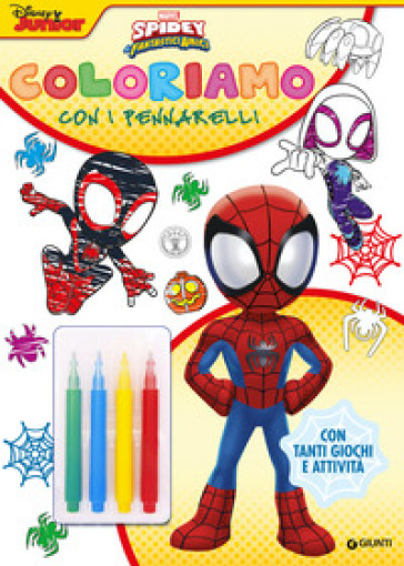 Spidey. Coloriamo con i pennarelli. Super album. Ediz. a colori. Con 4 pennarelli - Walt Disney