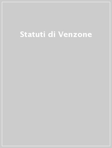 Statuti di Venzone