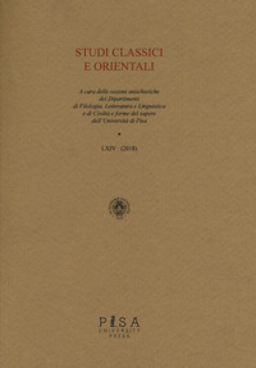 Studi classici orientali (2018). 64.