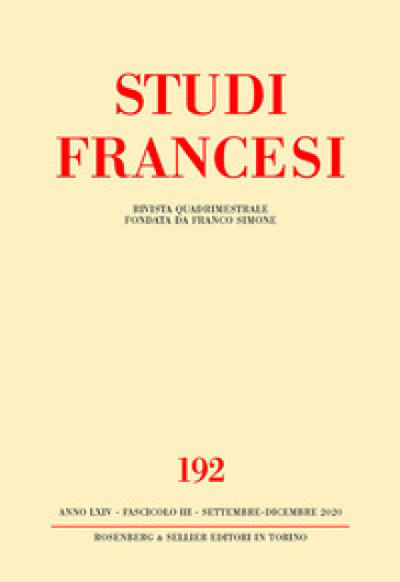 Studi francesi. 192.