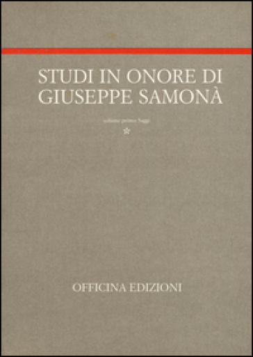 Studi in onore di Giuseppe Samonà - Marina Montuori