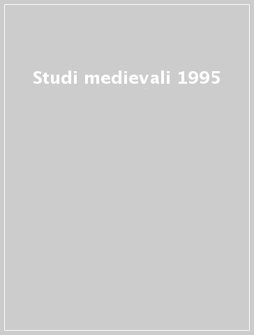 Studi medievali 1995