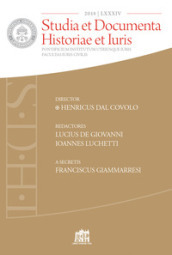 Studia et documenta historiae et iuris (2018). 84.