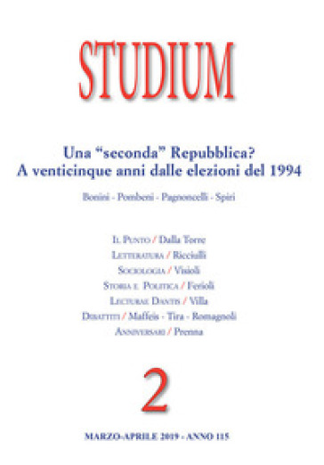 Studium (2019). 2: Una «seconda» Repubblica? A venticinque anni dalle elezioni del 1994 - AA.VV. Artisti Vari