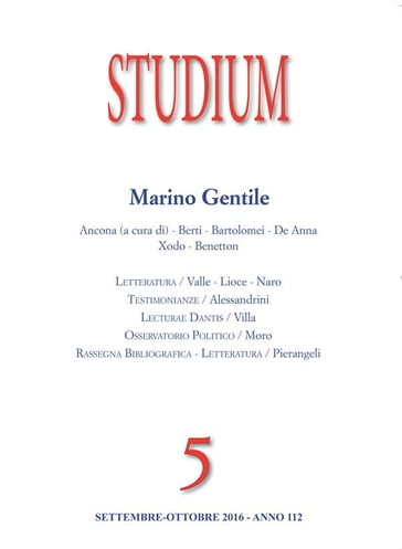 Studium - Marino Gentile - Carla Xodo - Claudia Villa - Elvio Ancona - Enrico Berti - Fabio Pierangeli - Francesco Lioce - Gabriele De Anna - Giorgio Alessandrini - Giuseppe Dalla Torre - Maria Cristina Bartolomei - Massimo Naro - Mirca Benetton