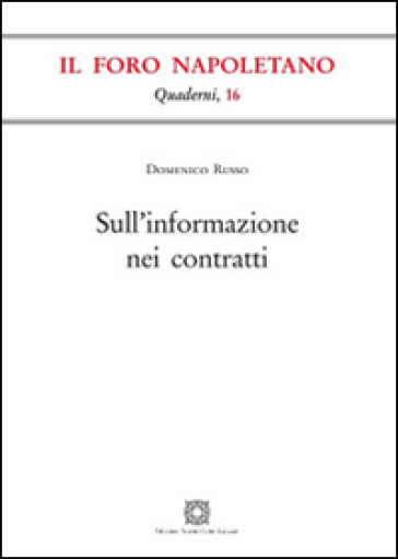 Sull'informazione nei contratti - Domenico Russo