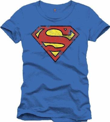 Superman - Cracked Destroy Logo Cobalt (T-Shirt Uomo S)