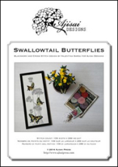 Swallowtail butterflies. Cross stitch and blackwork design