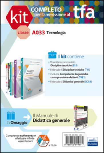 TFA. Classe A033 per prove scritte e orali. Manuali di teoria ed esercizi di tecnologia. Kit completo. Con software di simulazione (4 vol.)