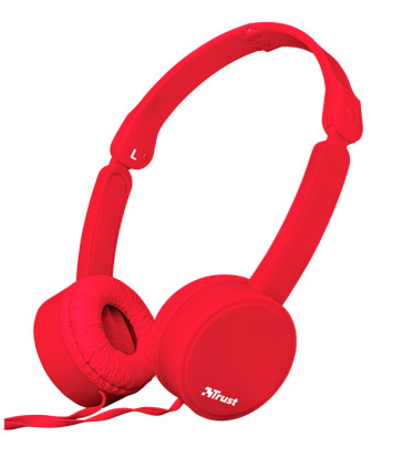 TRUST Nano Foldable Headphones - red