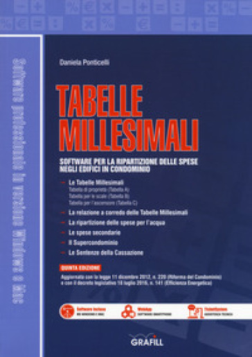 Tabelle millesimali. Software per la ripartizione delle spese negli edifici in condominio. Con software - Daniela Ponticelli