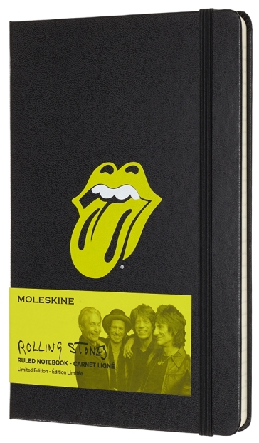 Taccuino Rolling Stones a righe Nero - edizione limitata - Large   