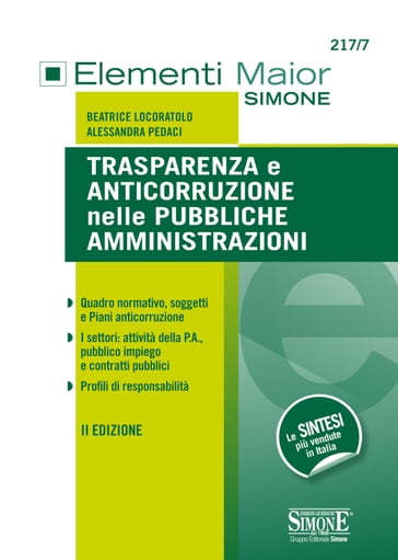 Trasparenza e Anticorruzione nelle Pubbliche Amministrazioni - Alessandra Pedaci - Beatrice Locoratolo