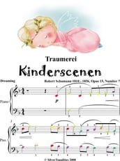 Traumerei Kinderscenen Opus 15 Number 7 Easy Piano Sheet Music with Colored Notes