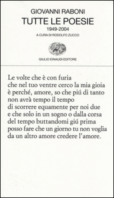 Tutte le poesie (1949-2004) - Giovanni Raboni