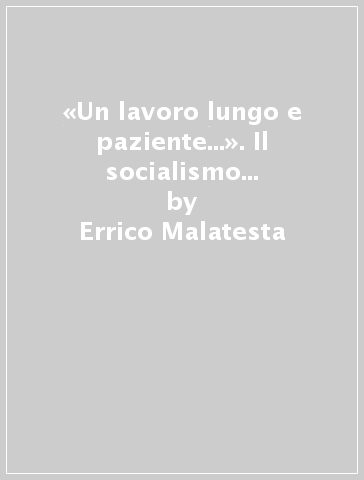 «Un lavoro lungo e paziente...». Il socialismo anarchico dell'agitazione 1897-1898 - Errico Malatesta