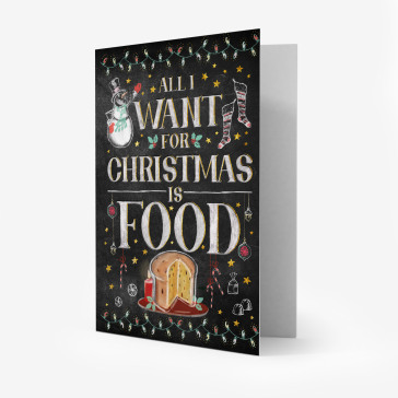Unusual Christmas Greeting Cards -11,5X17 - Food