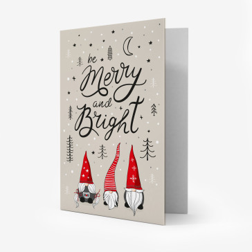 Unusual Christmas Greeting Cards -11,5X17 - Gnomes