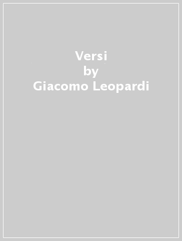 Versi - Giacomo Leopardi
