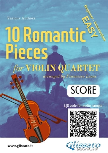 Violin Quartet Score of "10 Romantic Pieces" - Ludwig van Beethoven - Robert Schumann - Anton Rubinstein - Pyotr Il