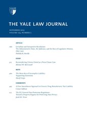 Yale Law Journal: Volume 123, Number 2 - November 2013