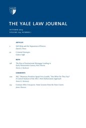 Yale Law Journal: Volume 124, Number 1 - October 2014